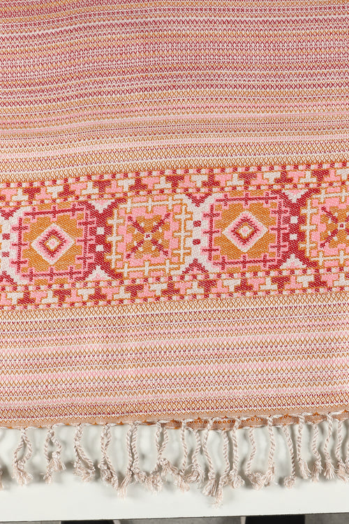 Color Cascade Acrylic Woolen Stole- Peach