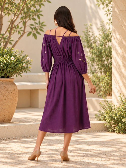Ametwist Embroidered Women's Dress