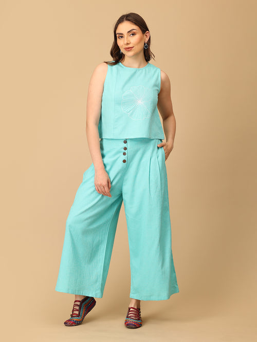 Aqua About It Embroidered Women's Co ord Set