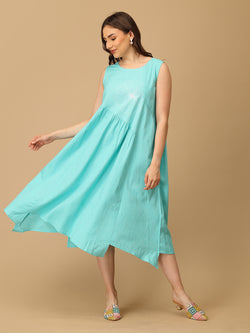Aqua’d Up Nice Embroidered Women's Dress