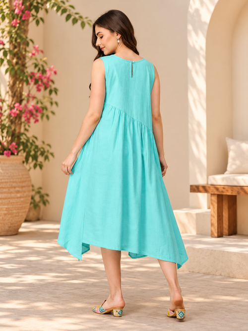 Aqua’d Up Nice Embroidered Women's Dress