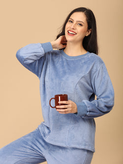 Azure Snuggle Women's Fleece Loungewear Set