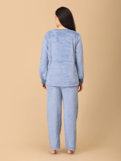 Azure Snuggle Women's Fleece Loungewear Set
