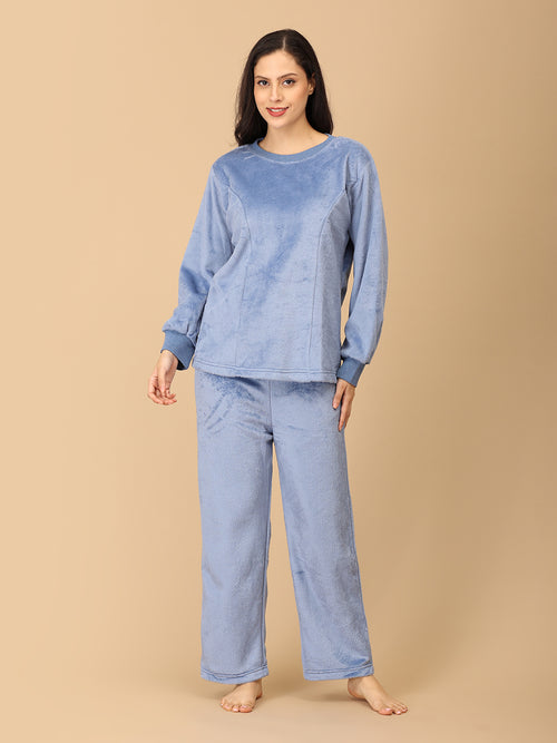 Azure Snuggle Women's Fleece Loungewear Set