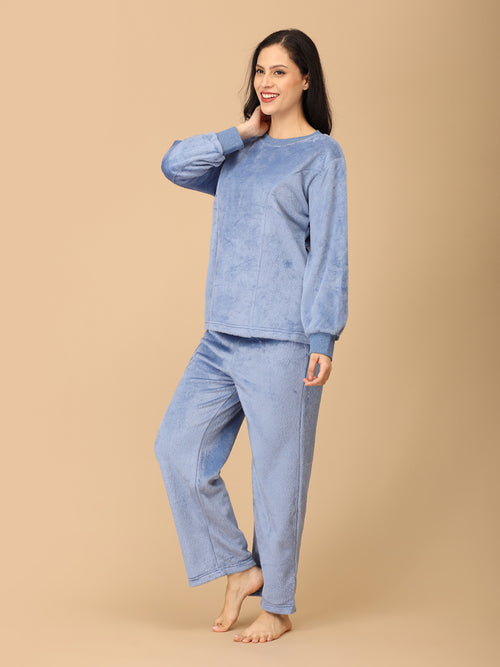 Azure Snuggle Women's Fleece Loungewear Set