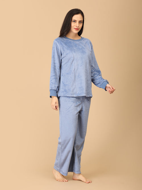 Azure Snuggle Women's Fleece Loungewear Set