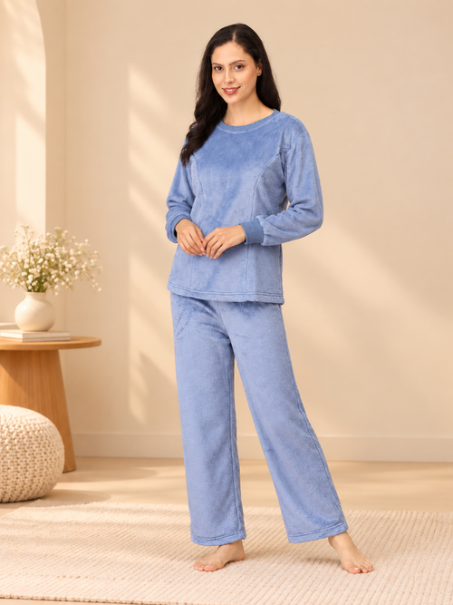 Azure Snuggle Women's Fleece Loungewear Set