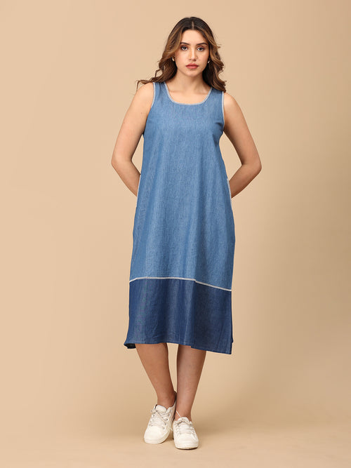 Blue Me Away Women's Denim Chambray Dress