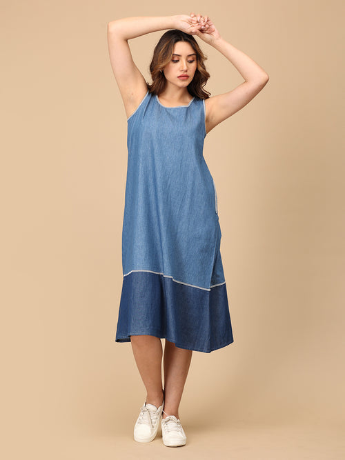 Blue Me Away Women's Denim Chambray Dress
