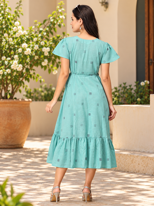 Blue Looming Beauty Women's Wrap Dress