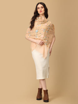 Blush Bouquet Fine Wool Embroidered Stoles