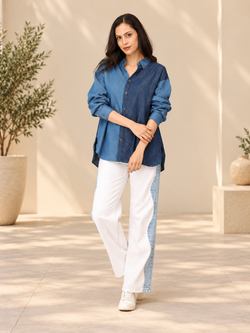 Chambray Color Block Shirt
