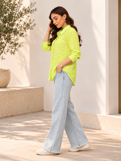 Daisy Breeze Women's Oversized Schiffli Shirt