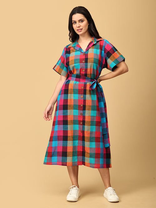 Madras Medley Checkered Women's Dress