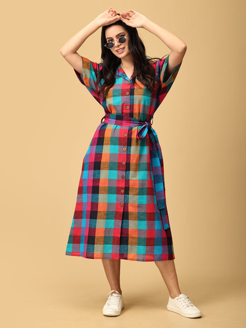 Madras Medley Checkered Women's Dress