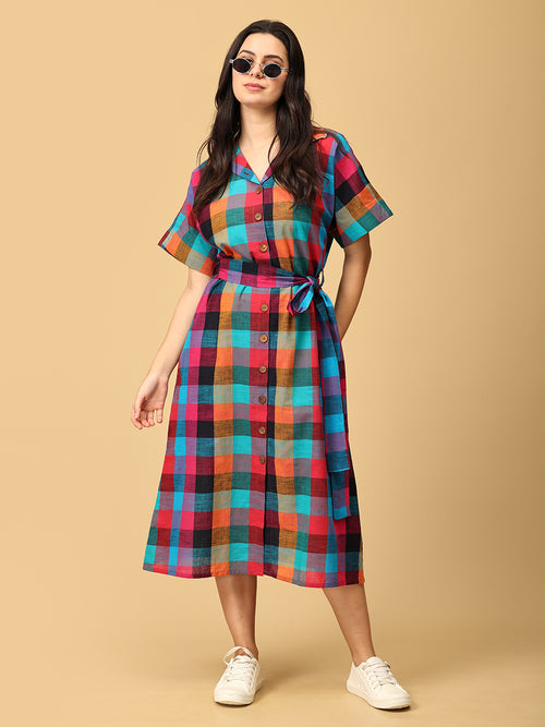 Madras Medley Checkered Women's Dress