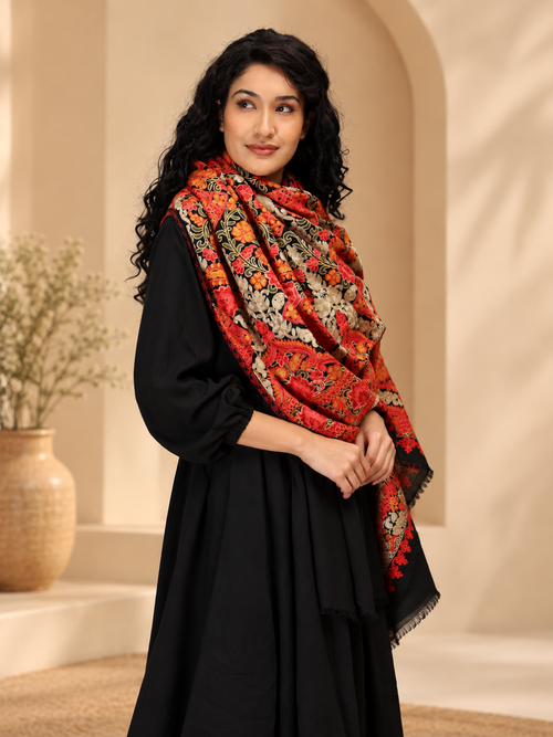 Kaala Kalam Embroidered Woolen Stoles