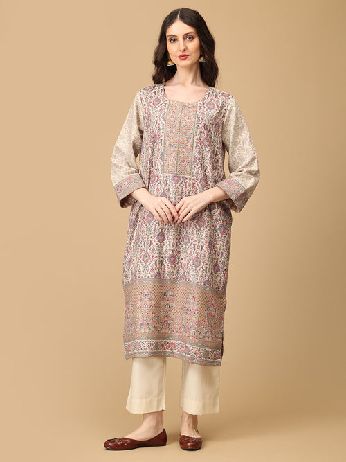 Khalis Husn Women's Cashmilon Kurta Set with Shawl