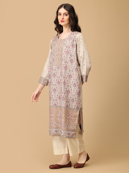 Khalis Husn Women's Cashmilon Kurta Set with Shawl