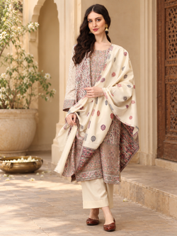 Khalis Husn Women's Cashmilon Kurta Set with Shawl