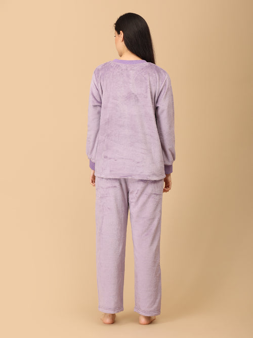 Lilac Fluffies Women's Fleece Loungewear Set