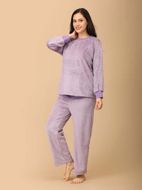 Lilac Fluffies Women's Fleece Loungewear Set