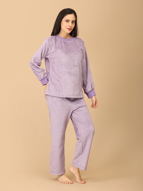 Lilac Fluffies Women's Fleece Loungewear Set