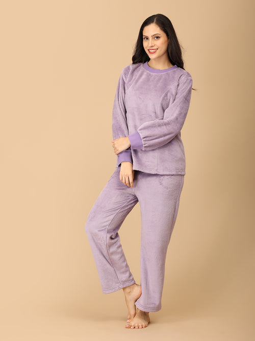 Lilac Fluffies Women's Fleece Loungewear Set
