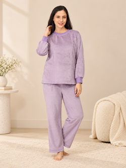 Lilac Fluffies Women's Fleece Loungewear Set