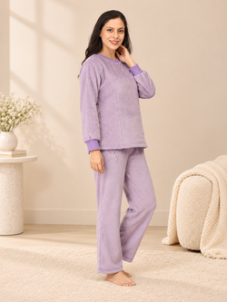Lilac Fluffies Women's Fleece Loungewear Set