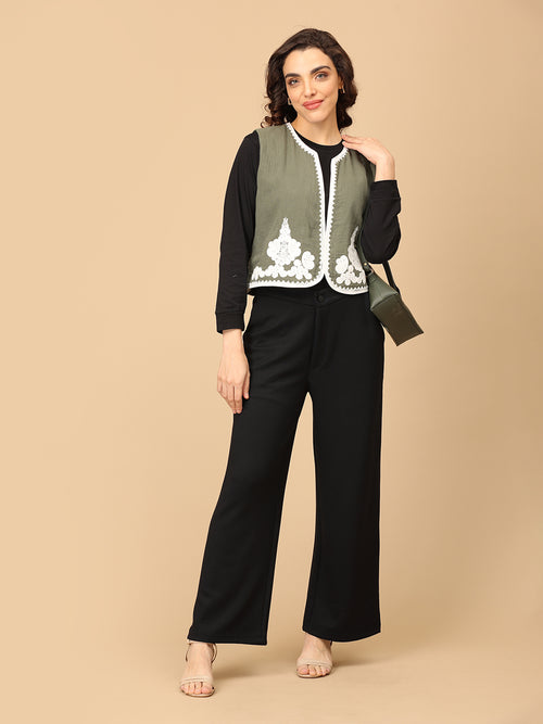 Ooh-Live Moment Women's Embroidered Vest Top