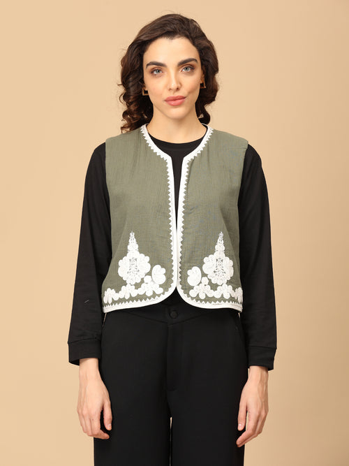 Ooh-Live Moment Women's Embroidered Vest Top
