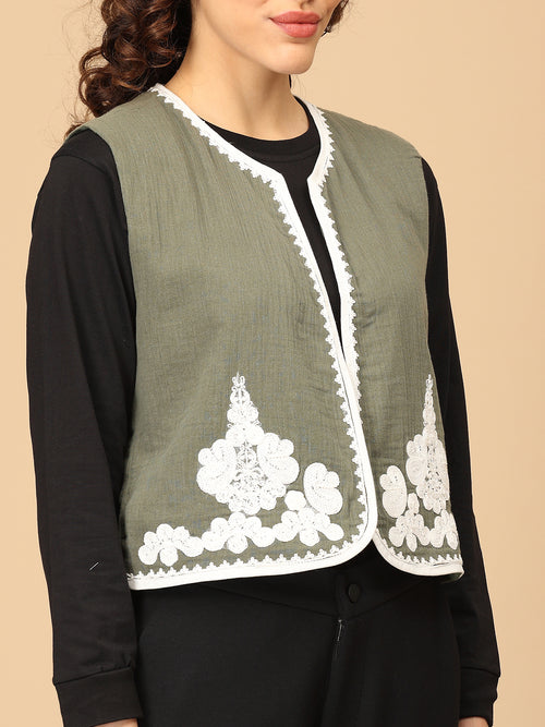 Ooh-Live Moment Women's Embroidered Vest Top