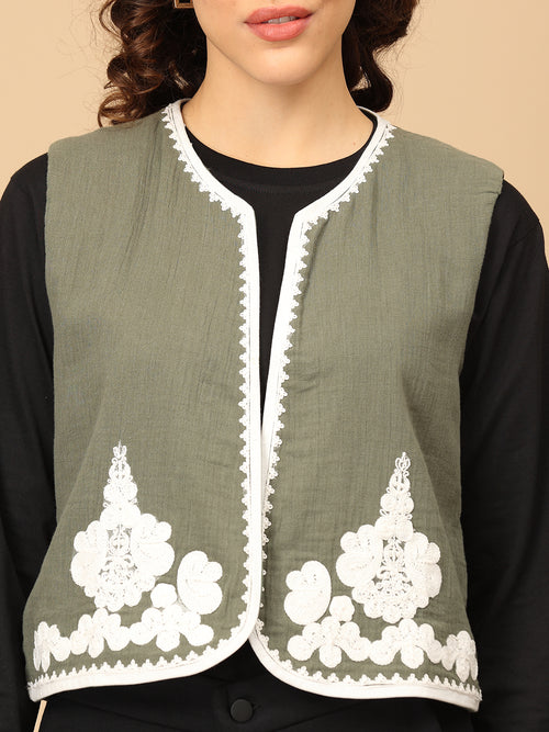 Ooh-Live Moment Women's Embroidered Vest Top