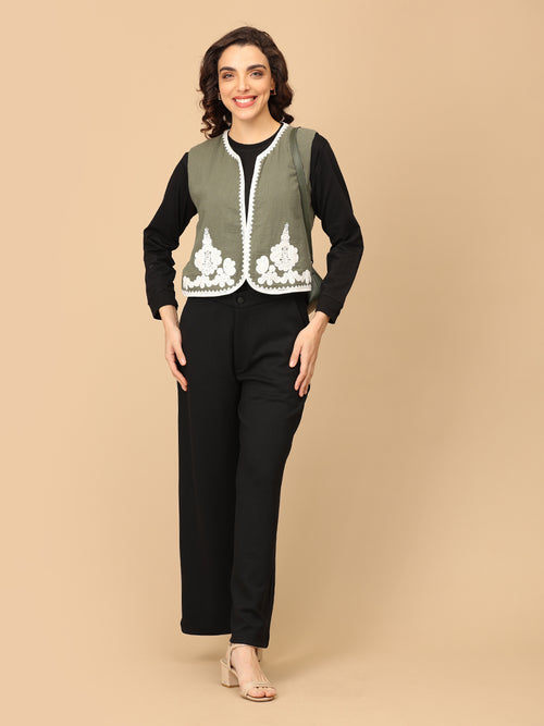 Ooh-Live Moment Women's Embroidered Vest Top