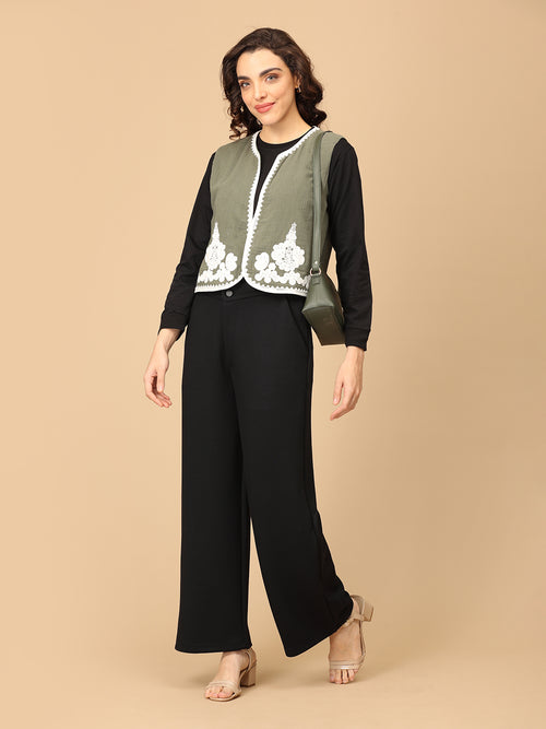 Ooh-Live Moment Women's Embroidered Vest Top