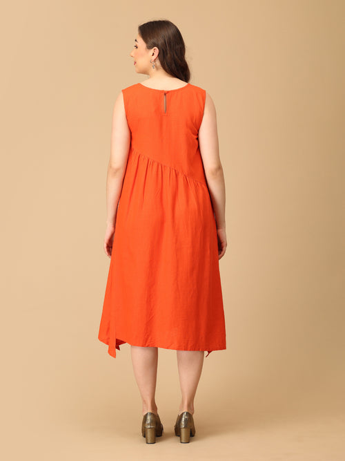 Orange You Lovely Embroidered Women's Dress