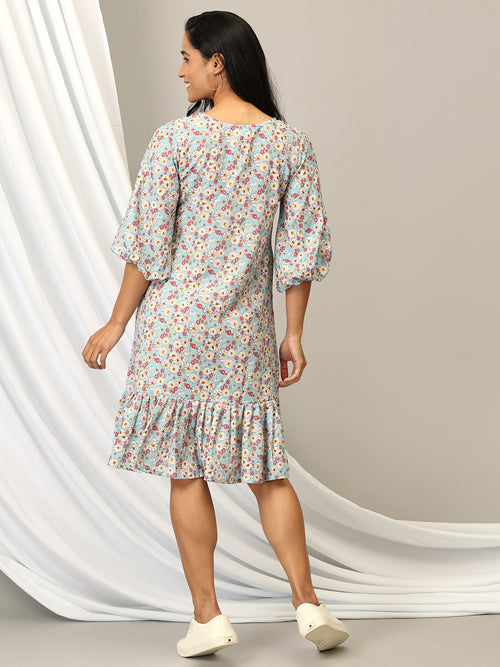 Pretty In Blooms Womens A-Line Dress