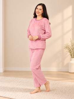 Puffin in Pink Women's Fleece Loungewear Set