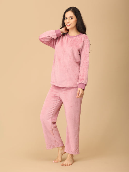 Puffin in Pink Women's Fleece Loungewear Set