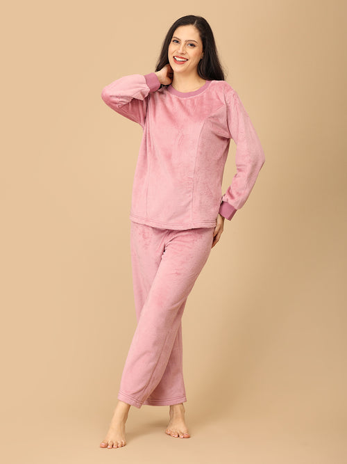 Puffin in Pink Women's Fleece Loungewear Set