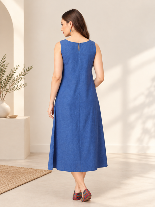 Sass in Sapphire Embroidered Women's Dress