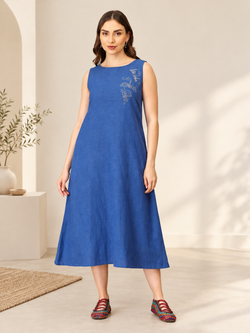 Sass in Sapphire Embroidered Women's Dress