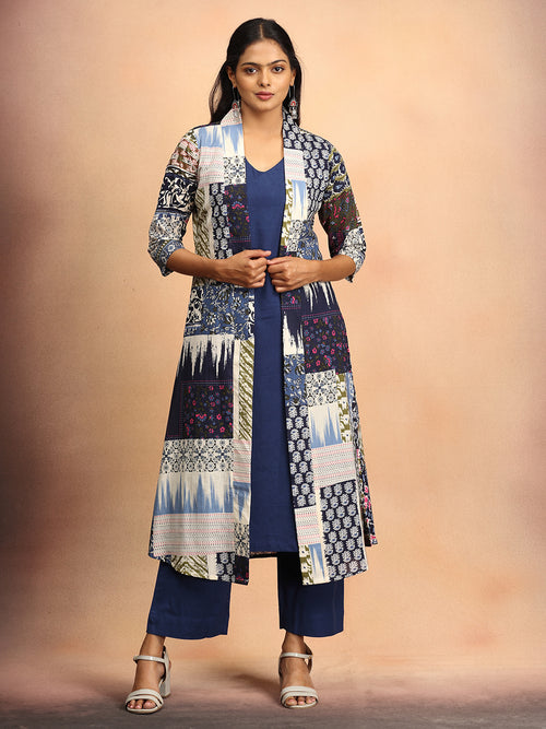 Sharp in Blue Women's Co Ord Set With Jacket