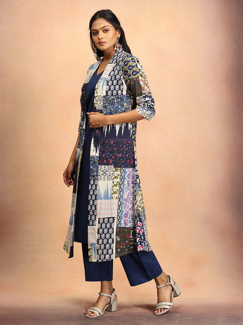 Sharp in Blue Women's Co Ord Set With Jacket