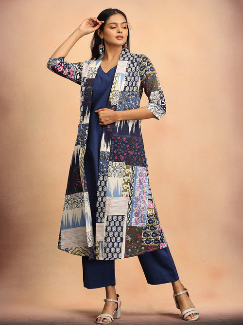 Sharp in Blue Women's Co Ord Set With Jacket