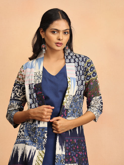 Sharp in Blue Women's Co Ord Set With Jacket