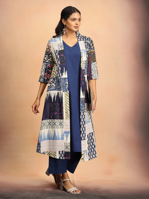 Sharp in Blue Women's Co Ord Set With Jacket