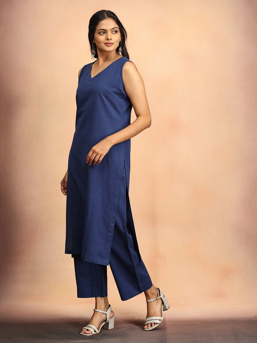 Sharp in Blue Women's Co Ord Set With Jacket
