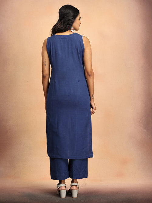 Sharp in Blue Women's Co Ord Set With Jacket